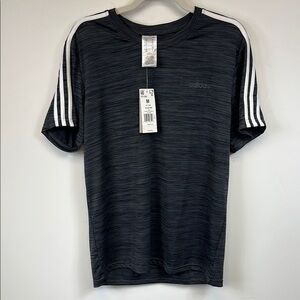 Adidas Grey and White Short Sleeve Tee Performance Collection Size M